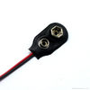 9V Battery Buckle Cable Black Leather With Lead T Type Terminal Connection Wire