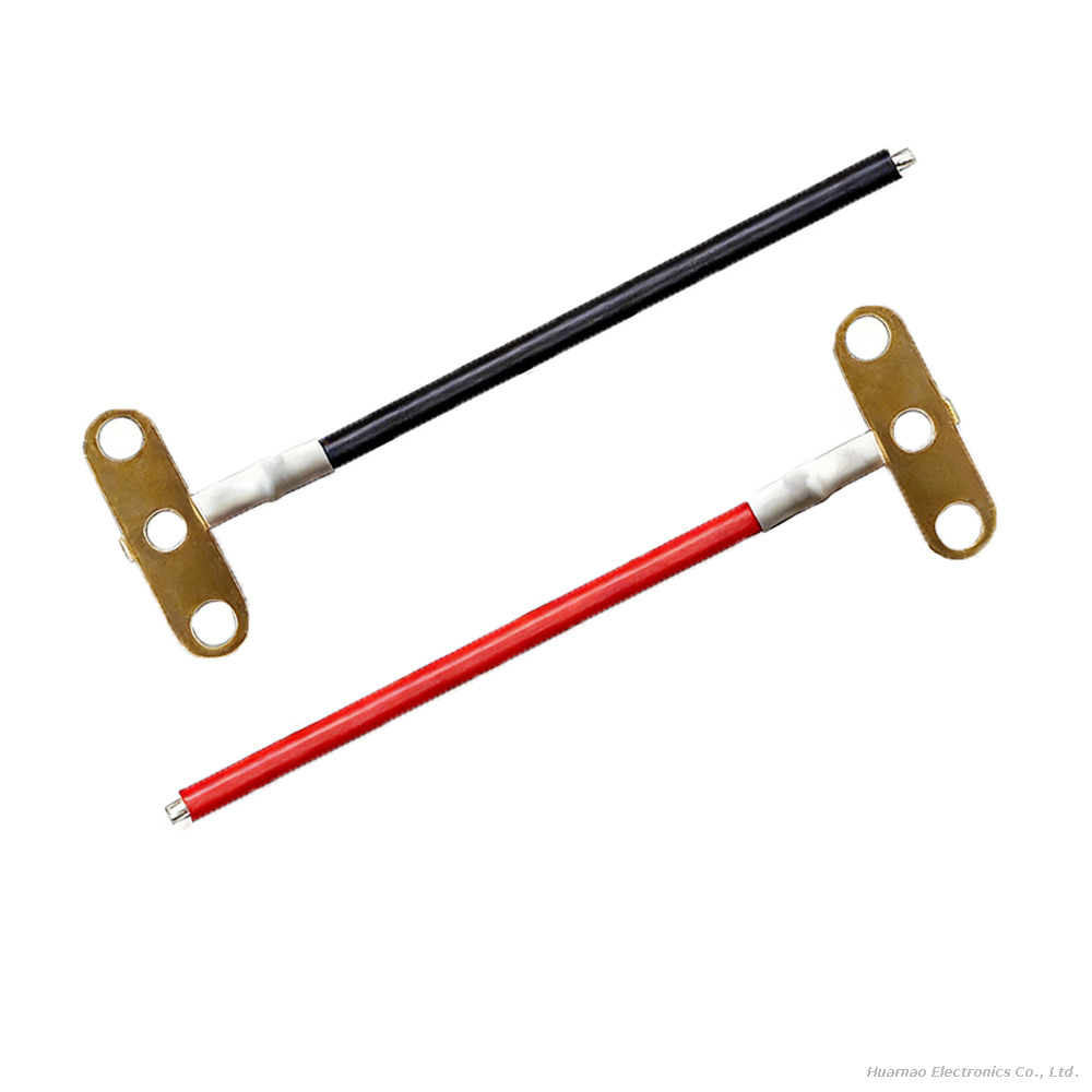 T5/T8 Lamp Holder Terminal Wire T Type Double Hole Brass Cable LED Connection Wiring Harness