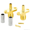 SMA Female Jack External Thread Inner Hole 2-Hole Flange Mount Gold Plated RF Connector