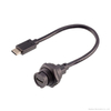 Type C Waterproof IP67 Male To Female Back Mount Receptacle Overmolded Cable