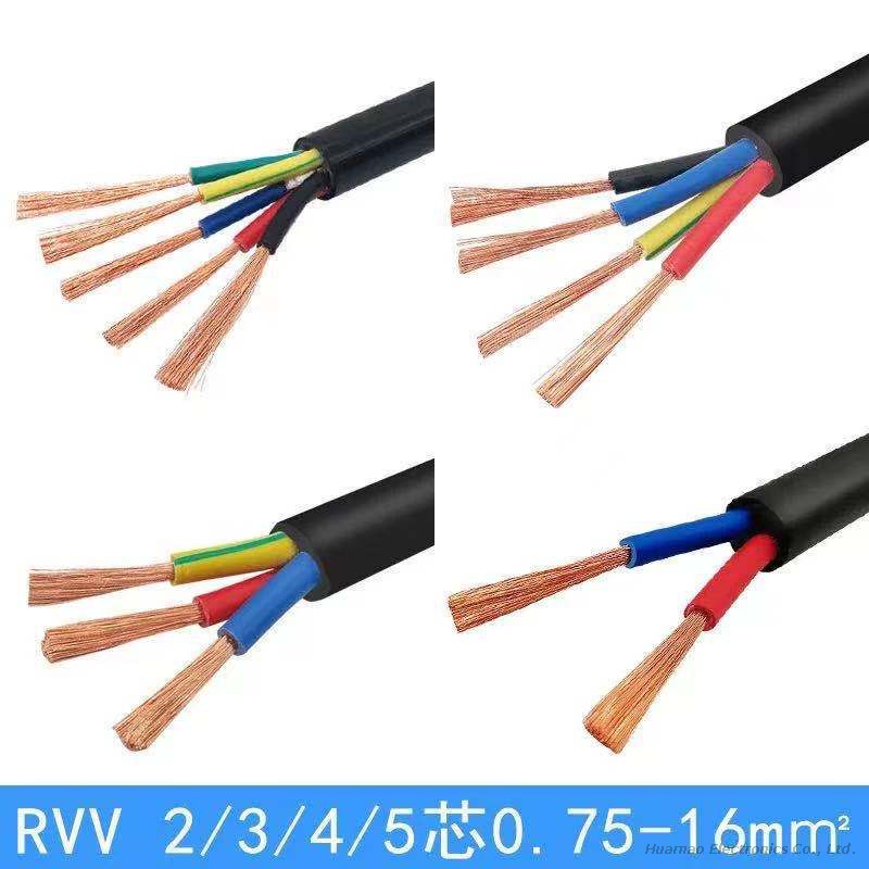 PVC Insulated Wire RVV5 1/2/3/4/5/6 Cores Electrical Wire And Cable