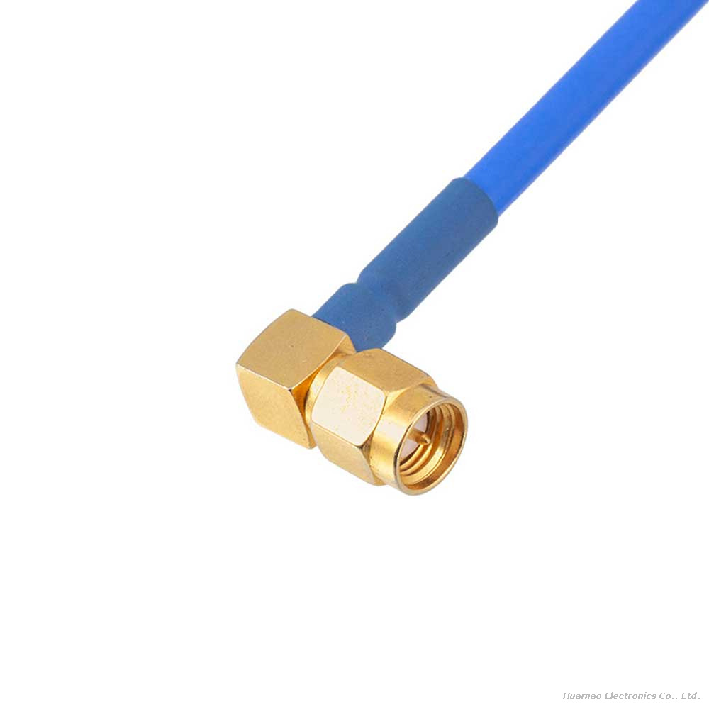 BMA-KFB3 Female 2-Hole Flange To SMA Right Angle Male RG402 Semi-Flex RF Coaxial Cable