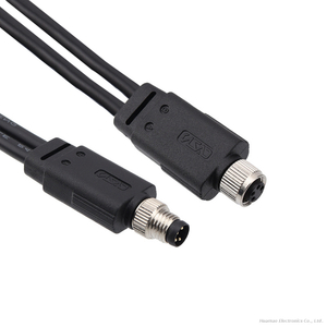 M8 Waterproof Connector Male And Female Adapter Splitter 1 To 2 PVC Cable