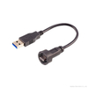 Type C Waterproof IP67 Male To Female Back Mount Receptacle Overmolded Cable