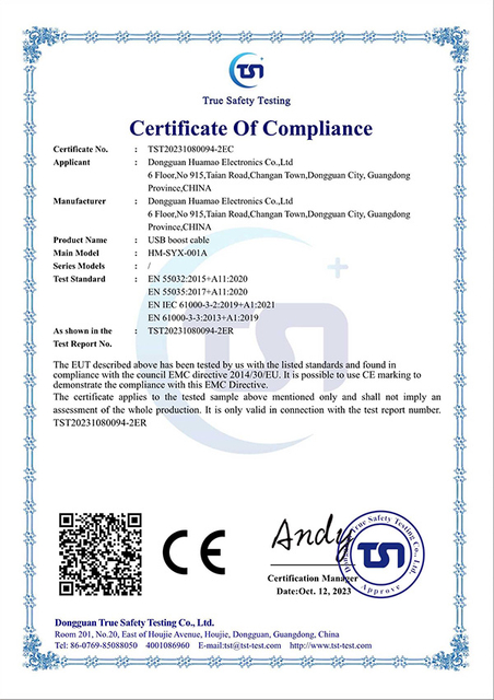 Certificate of CE