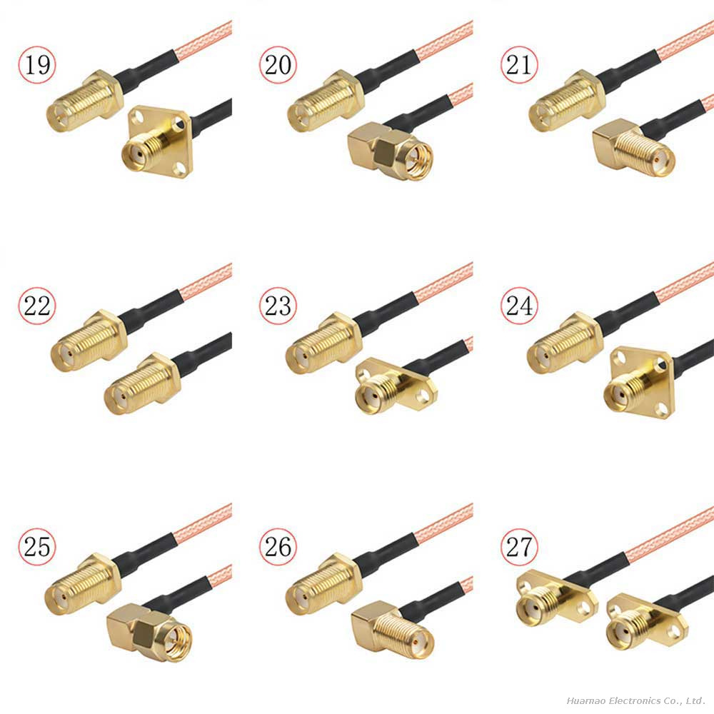 Gold Plated SMA Antenna Extension Cable - Flexible RF Coax Pigtail for WiFi Router