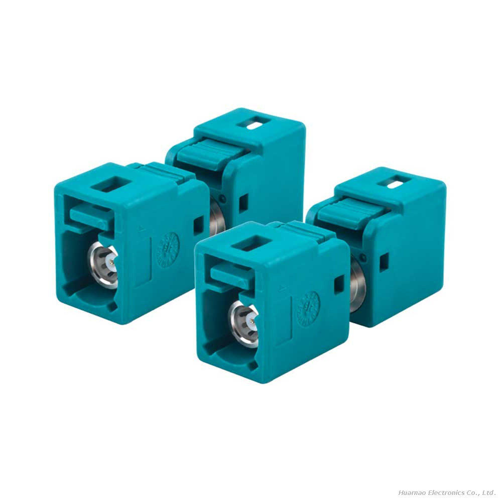 FAKRA Female Head Connector Teal Automotive RF Coaxial Adapter