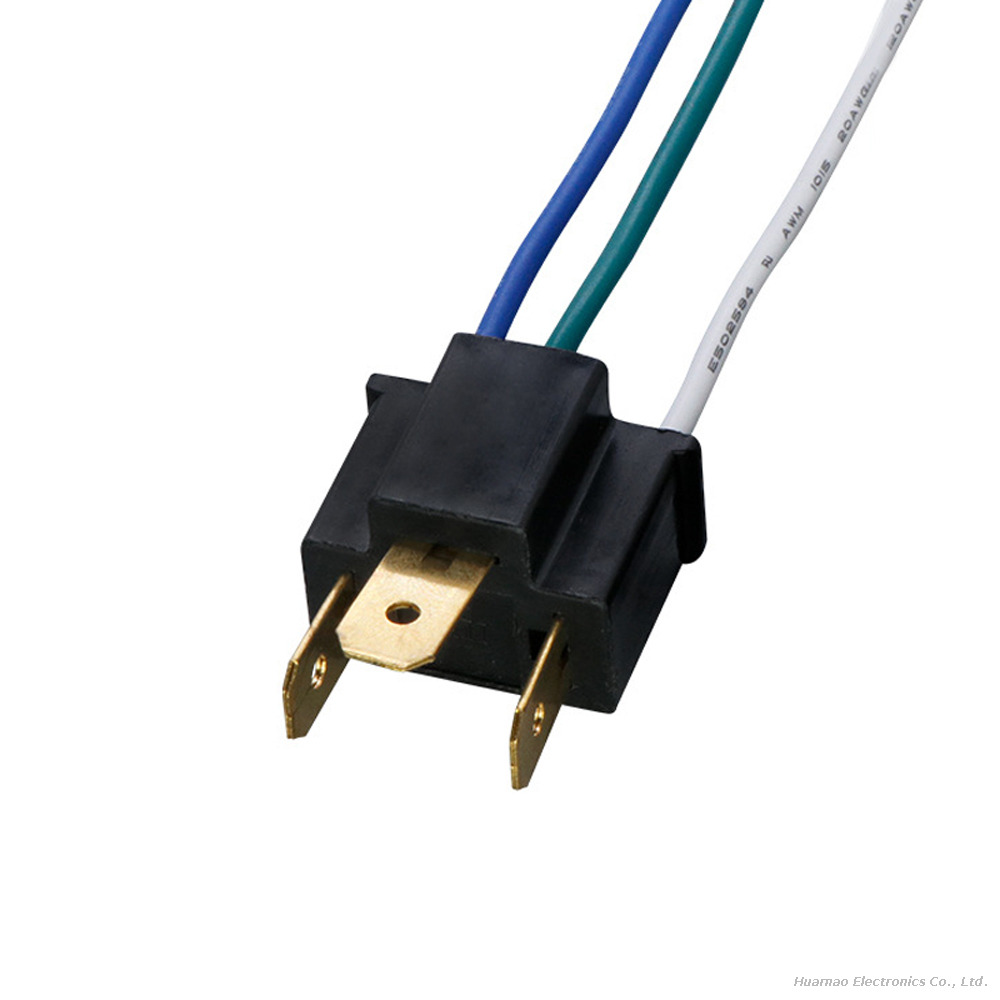 7.8-3P Auto Waterproof Plug Wiring Loom H4 Car Headlight Fog Light Extension Connection Cable
