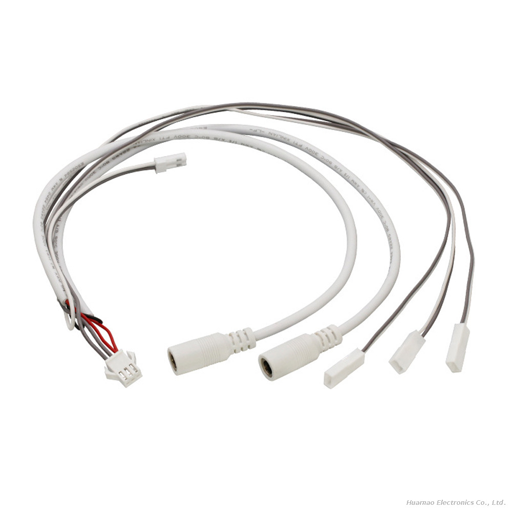 LED Light Power Adapter Cable SM2.54 To DC5521 Without Lock SYP-2P White Terminal Harness