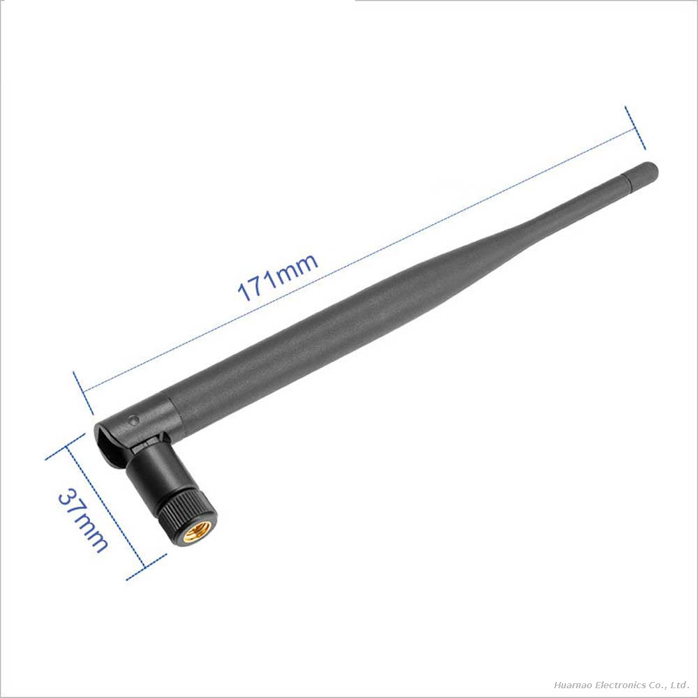 5dBi Dual Band 2.4GHz 5.8GHz WiFi Antenna SMA Male Right Angle for Smart Home & Face ID Equipment