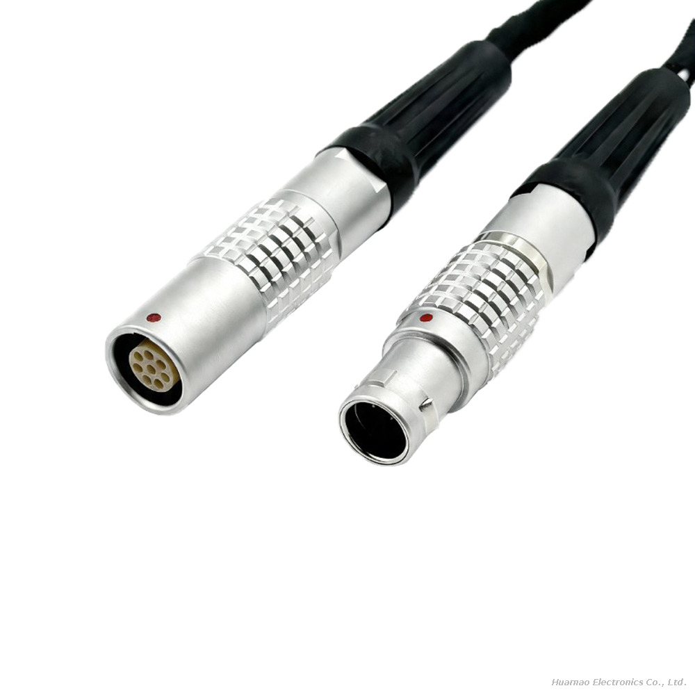 Medical Grade 8-Core LEMO 1B Male To Female Circular Connector Equipment Harness Wire