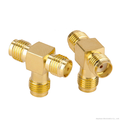 High Frequency SMA-KKK T-Shape Connector All Female SMA Jack RF Coaxial Transition
