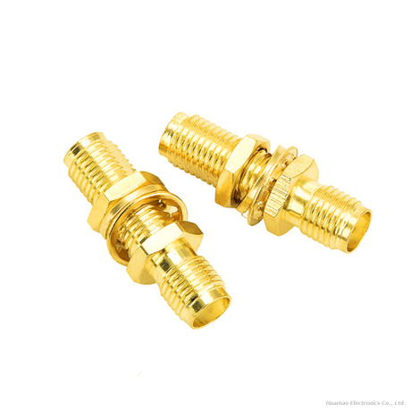High Frequency SMA-KKY Feedthrough Connector SMA Double Female Joint with Lock Nut