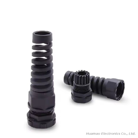 IP68 Waterproof Plastic Cable Joints Strain Relief PA66 Nylon Bend Proof Polyamide Cable Gland