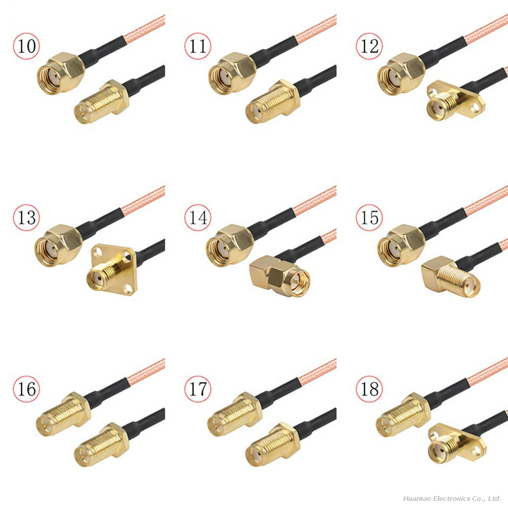Gold Plated SMA Antenna Extension Cable - Flexible RF Coax Pigtail for WiFi Router