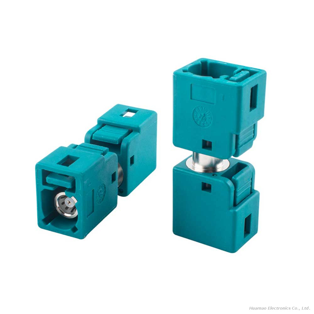 FAKRA Female Head Connector Teal Automotive RF Coaxial Adapter