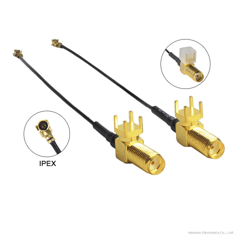 IPEX To SMA-KWE Antenna Elbow Adapter Cable RF Coaxial Female Connection Wire Harness