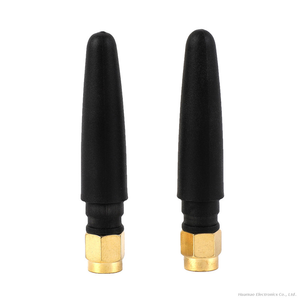 SMA-J Male Screw Inner Needle Elbow Antenna 2.4G Glue Stick Antenna for WiFi Router