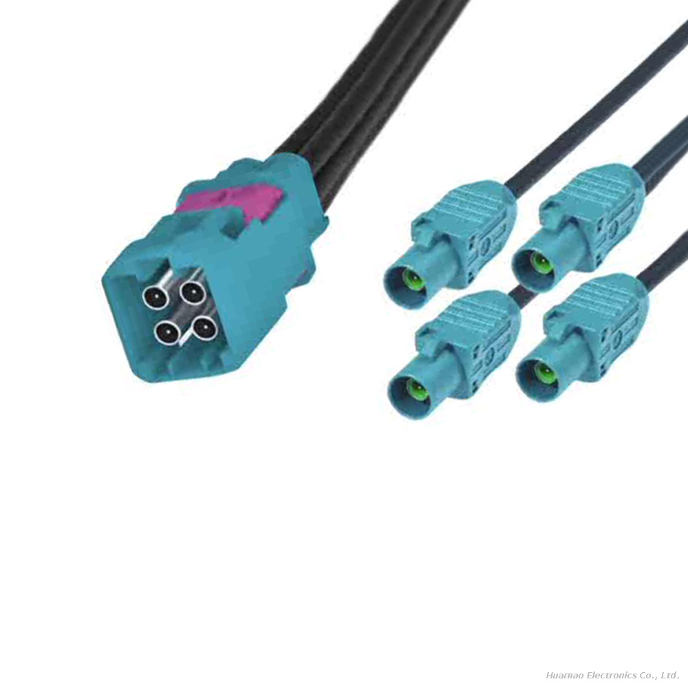 Mini Fakra 4in1 Mate-Ax Male Z Buckle Wire Harness TE 2-2362803-9 RF Cable