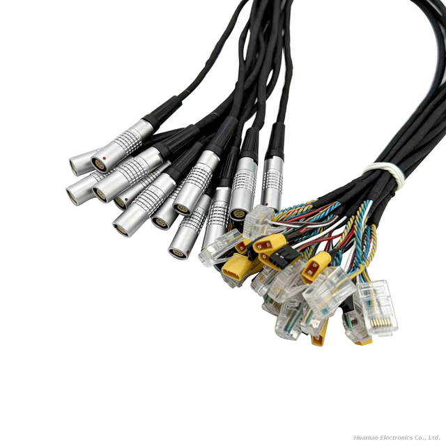 Medical Grade 8-Core LEMO 1B Male To Female Circular Connector Equipment Harness Wire