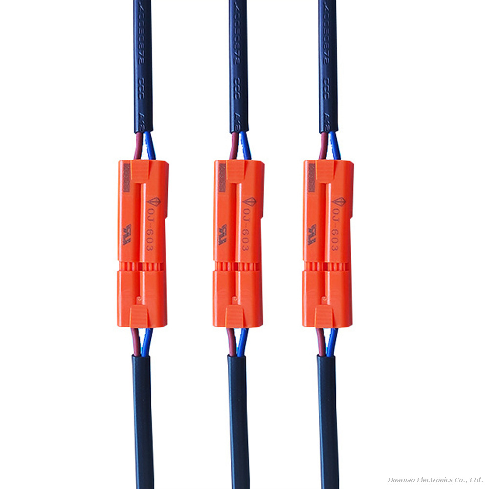 2P OJ-603 Male-Female Butt Plug LED Terminal Wire