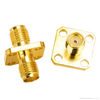 High Frequency SMA-KKF Flange Connector 18mm Straight Through Dual Female Antenna Adapter