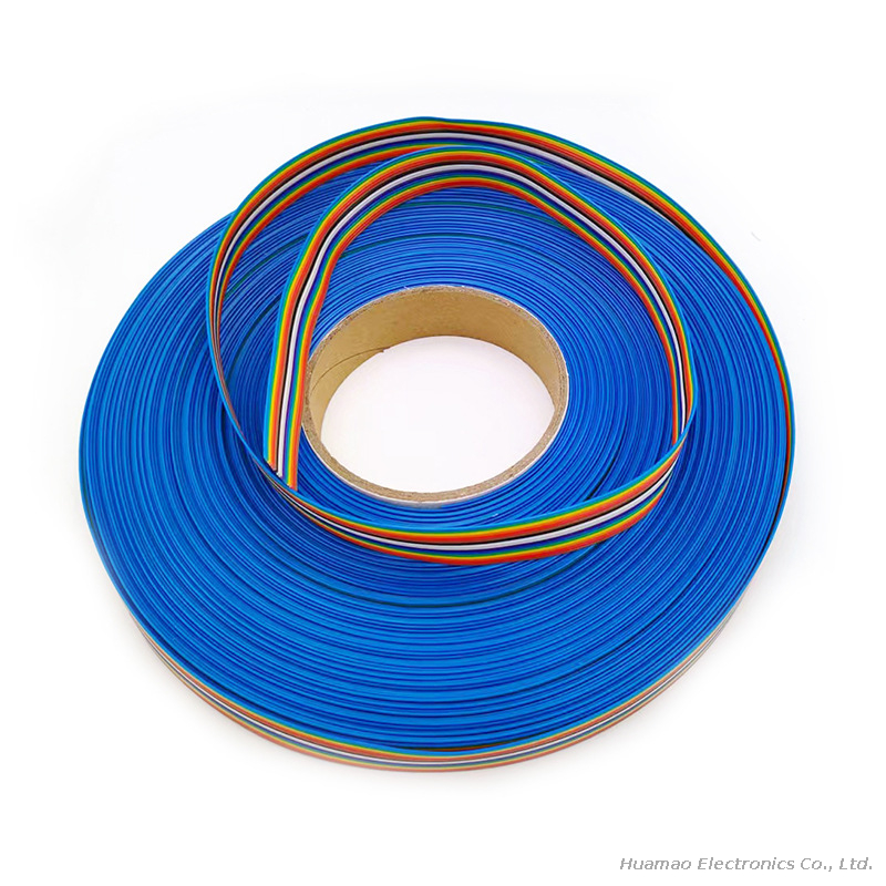 UL2651 1.27mm Rainbow Color Flat Ribbon IDC Cable 16P 30AWG 