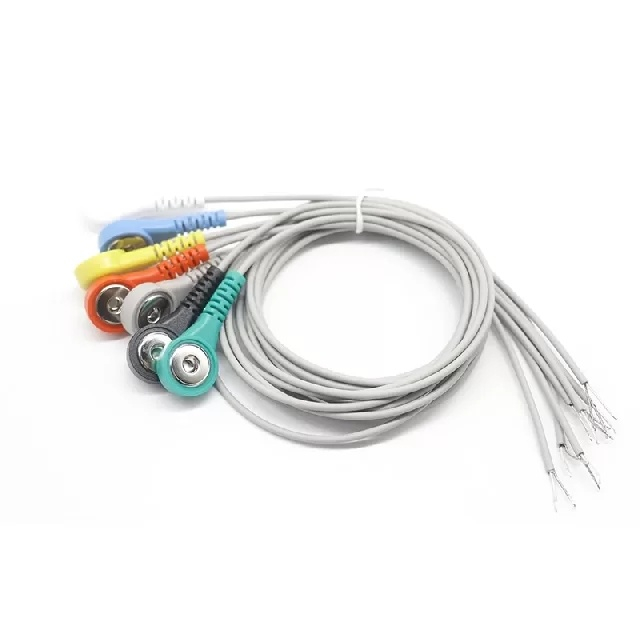  Colorful 3.5mm 4.0mm Male ECG Snap Shiedling Cable for Medical Equipment