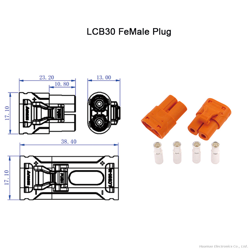 35A Plug Connector Cable XT60 Lithium Battery Wire Harness LCB30 Male & Female Connector Wire