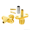 SMA Female Jack External Thread Inner Hole 2-Hole Flange Mount Gold Plated RF Connector