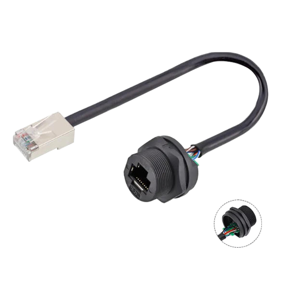 CAT6 Plug to EP RJ45 Female Back Mount Receptacle Cable for Ethernet Network Connector (5)