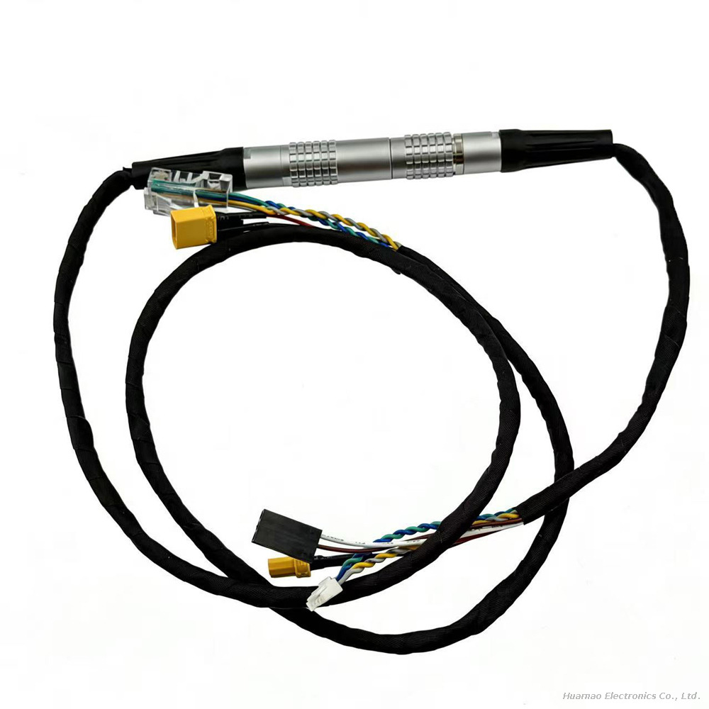 Medical Grade 8-Core LEMO 1B Male To Female Circular Connector Equipment Harness Wire