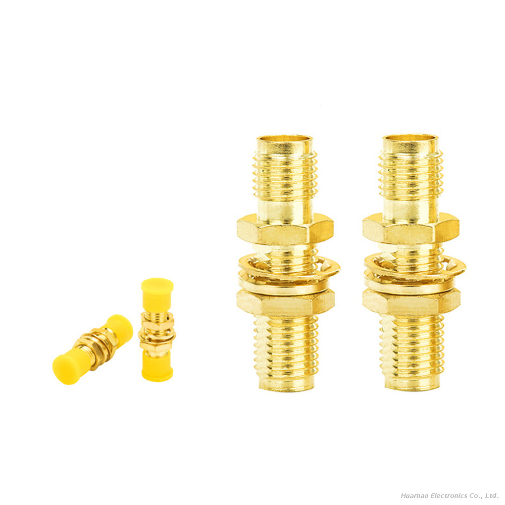 High Frequency SMA-KKY Feedthrough Connector SMA Double Female Joint with Lock Nut