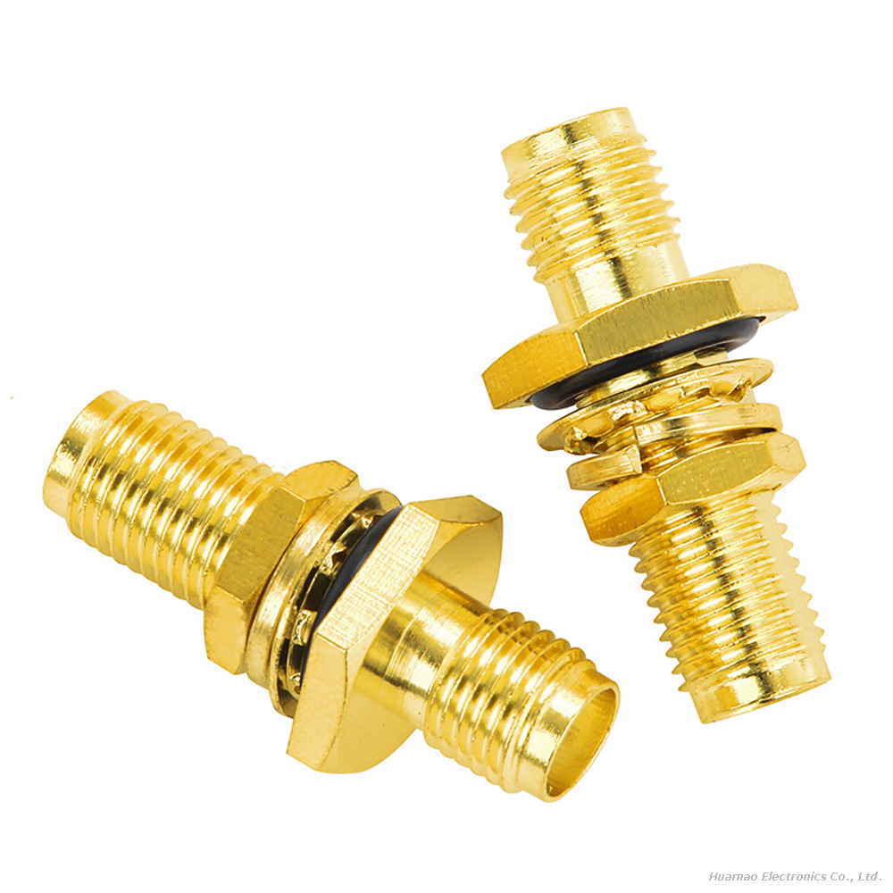 High Frequency SMA-KKY RF Coupler Dual Female Bulkhead Connector with Waterproof Ring