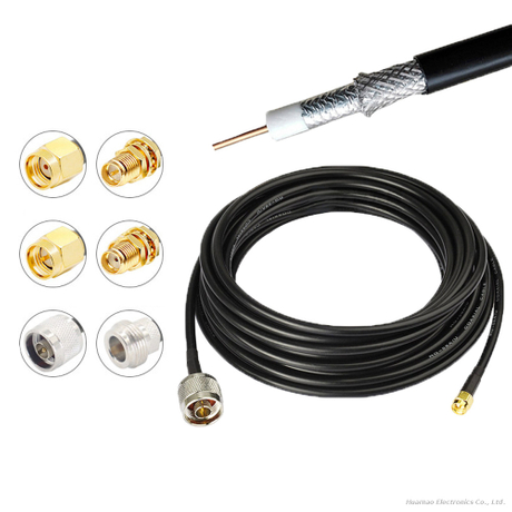 SMA Male To N Male LMR195 Coaxial Adapter Pure Copper Shielded RF Communication Cable