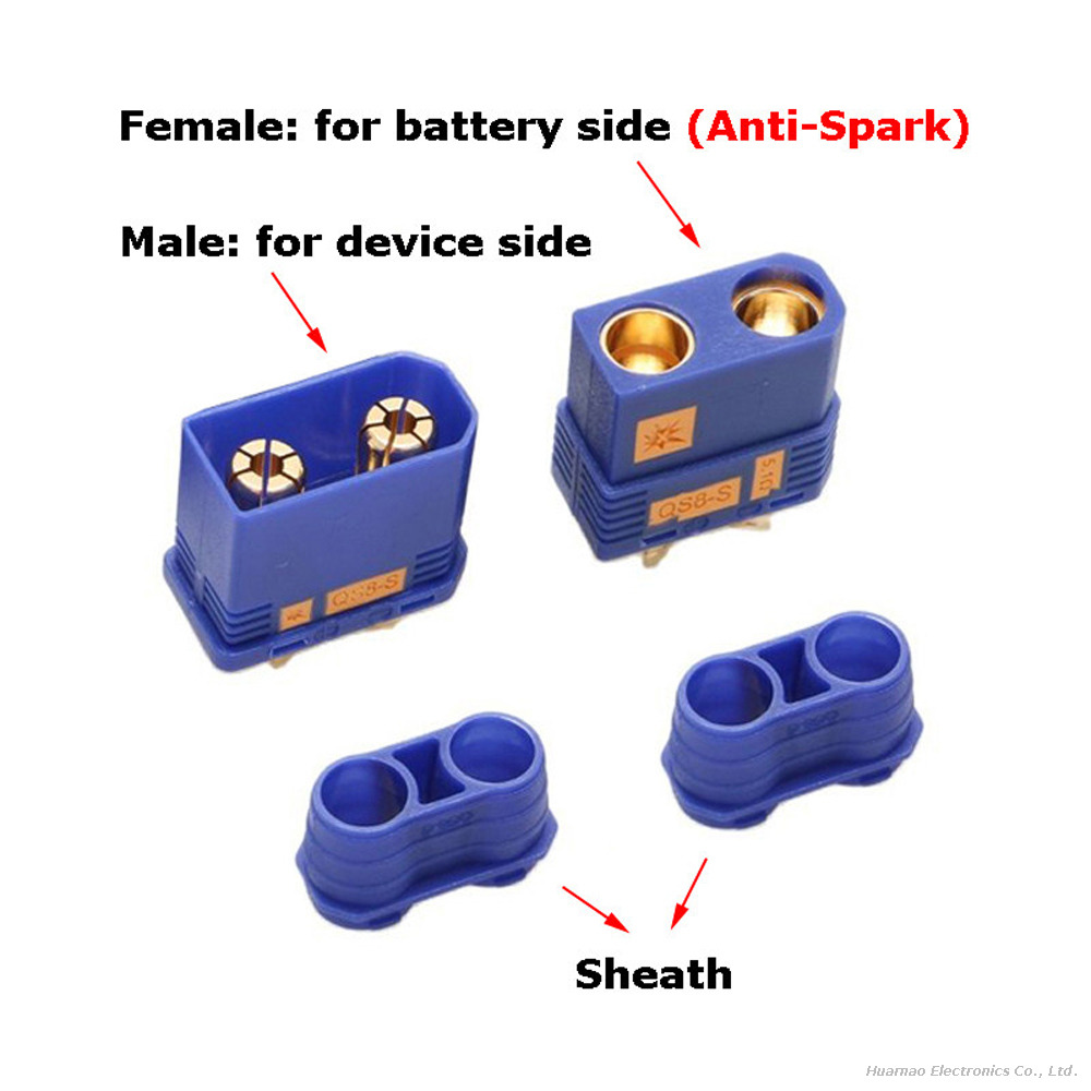 QS8-S Anti Spark Connector 150A High Current Plug for Electric Vehicle Lithium Battery