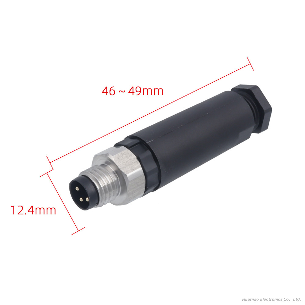 M8 Waterproof Connector Straight Screw 316L Stainless Steel Aviation Plug