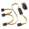 12V 6Pin PCIe To SATA / Molex Hard Drive Power Cable for GPU