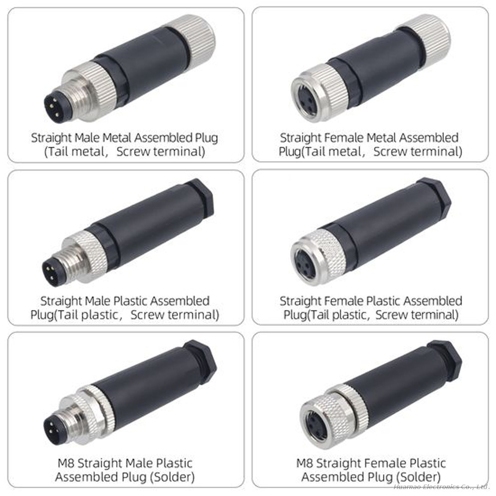 M8 Screw Version Waterproof IP67 Connector Sensor Wire Printing Machines Plug