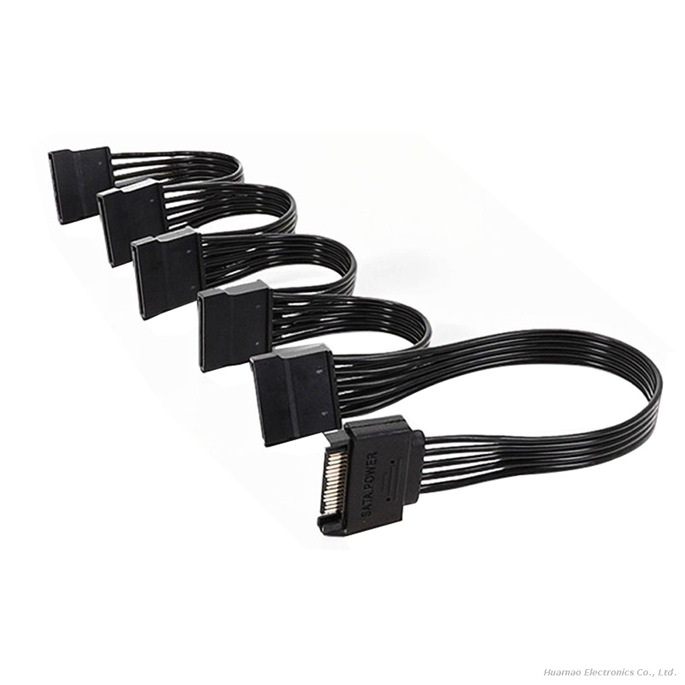 SATA Harddisk Power Cable Desktop Computer IDE Adapter Extension Cable 15Pin 1 To 2 3 4 5