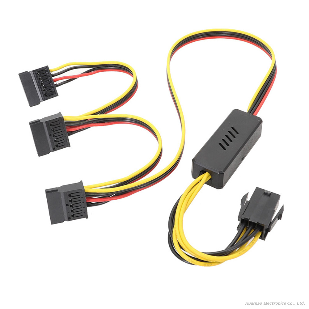 12V 6Pin PCIe To SATA / Molex Hard Drive Power Cable for GPU