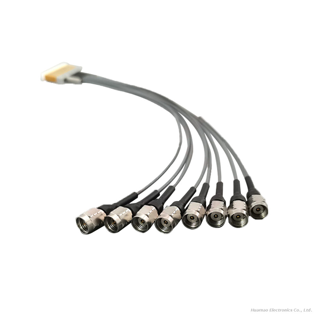 High Frequency 67GHz 8-Channel 1.85mm Male RF Test Cable Multi-Port Coaxial Bundle Harness