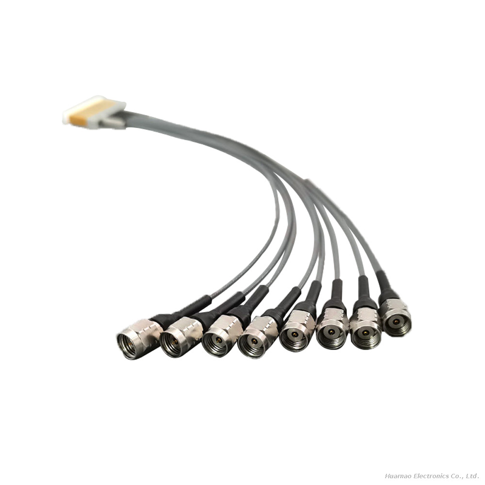 High Frequency 67GHz 8-Channel 1.85mm Male RF Test Cable Multi-Port Coaxial Bundle Harness