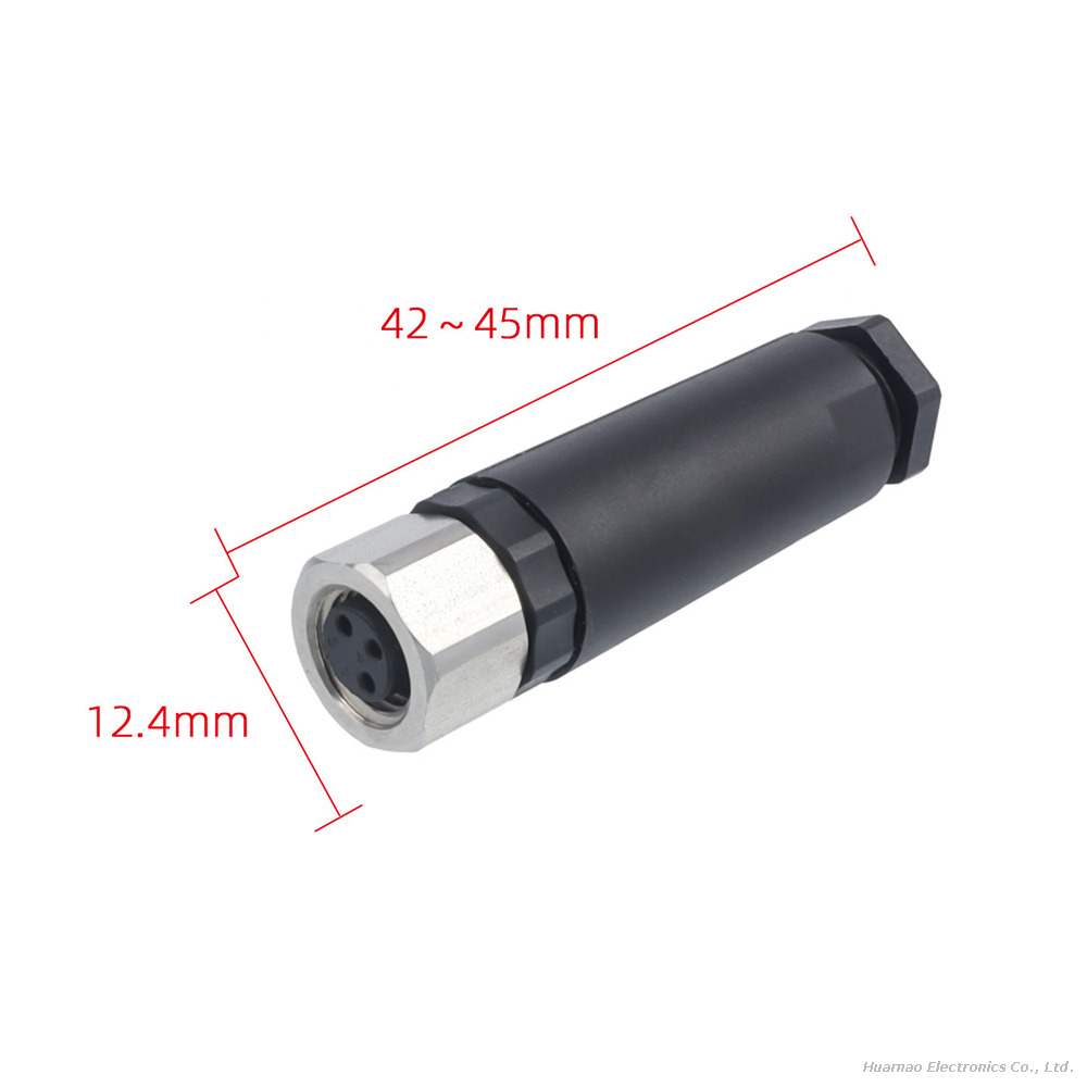 M8 Waterproof Connector Straight Screw 316L Stainless Steel Aviation Plug