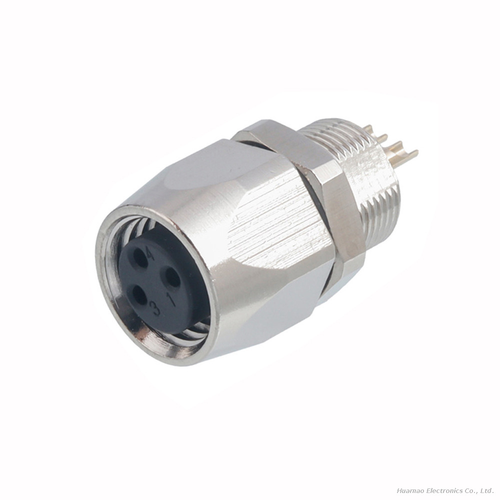 M8 Brass Socket Screw IP67 Waterproof Metal Panel Mount Connector