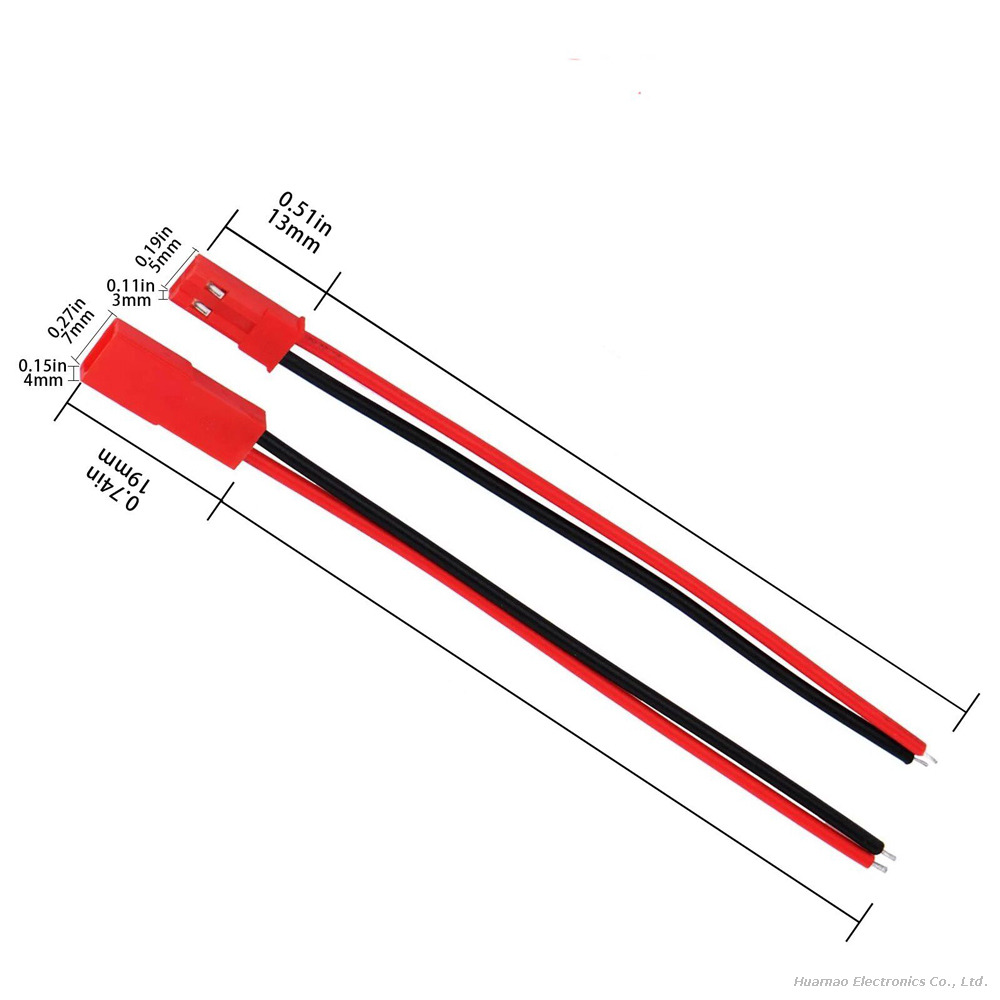 JST RCY Connector SYP-2P 2.5mm Terminal Wire Male and Female Plug Wire for Model Aircraft Drone