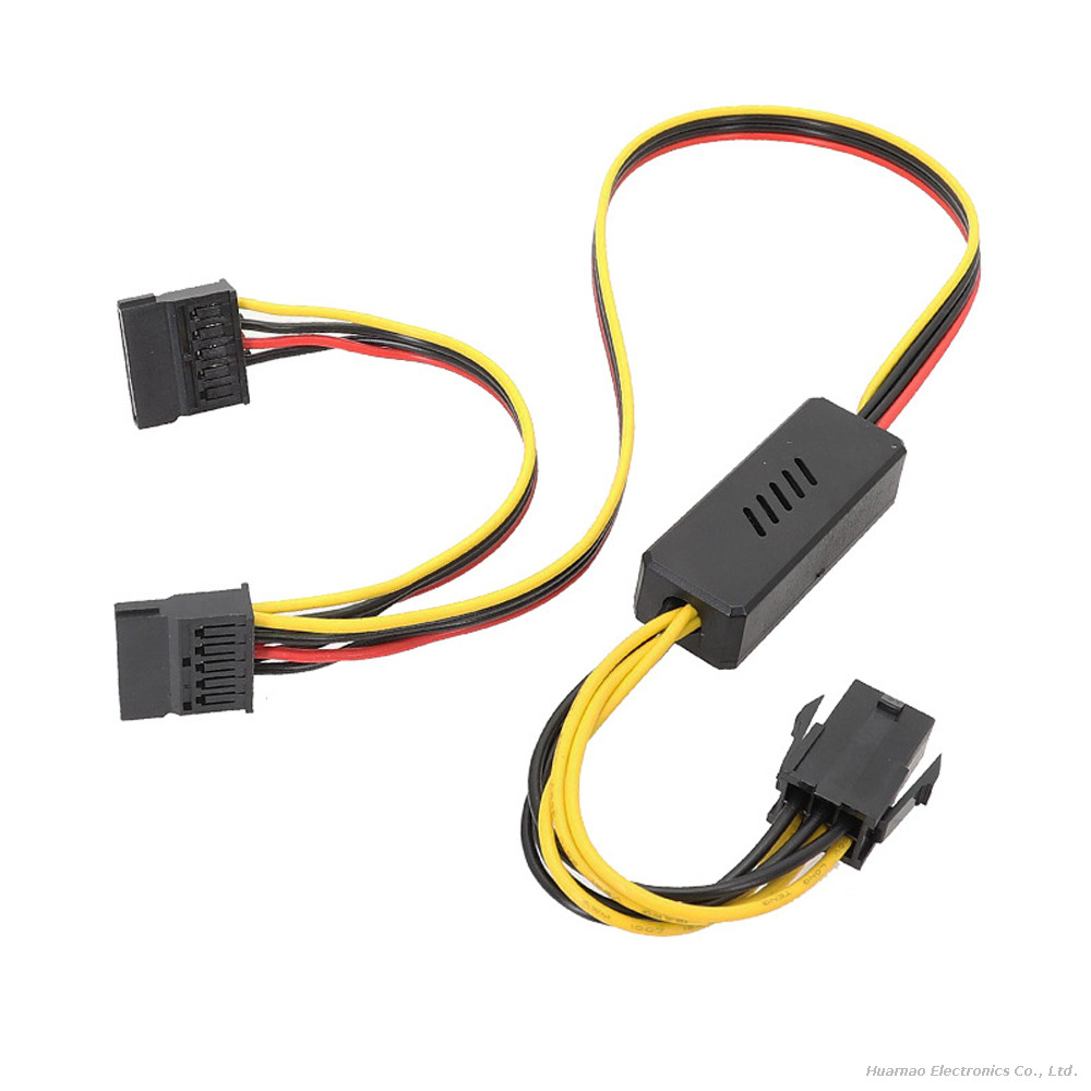 12V 6Pin PCIe To SATA / Molex Hard Drive Power Cable for GPU