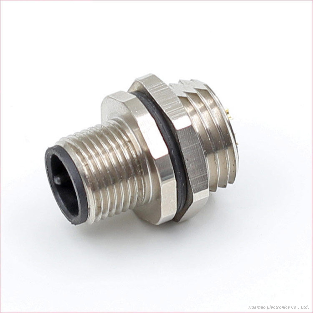 M12 Metal PCB Panel Mount Waterproof IP67 Male Female Socket Connector