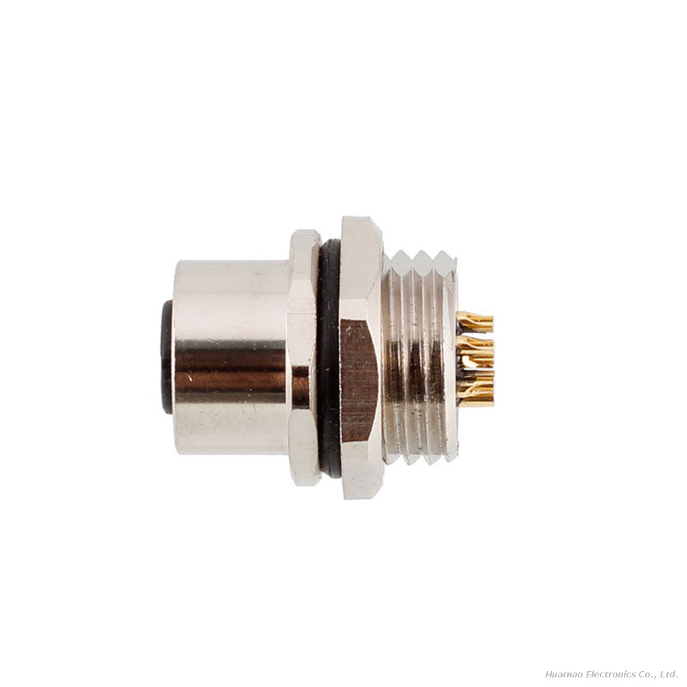 M12 Metal PCB Panel Mount Waterproof IP67 Male Female Socket Connector