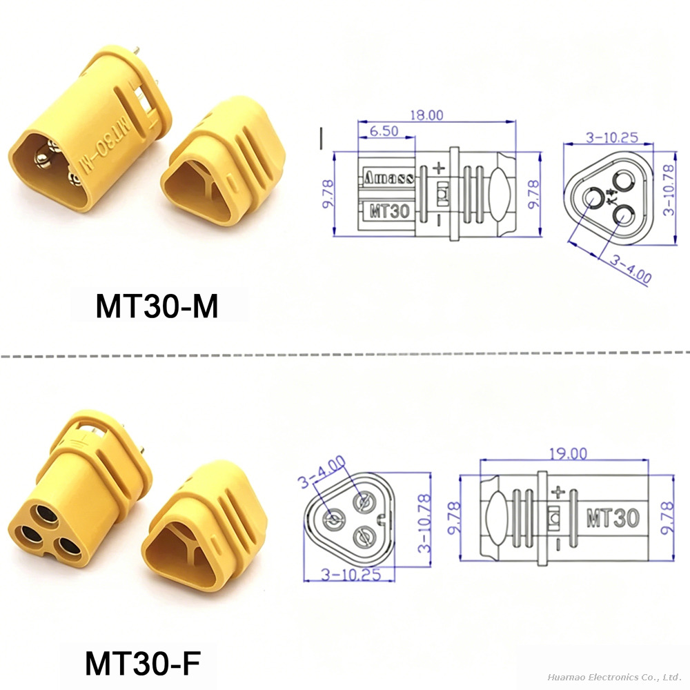 MT30 Gold-Plated Connector Harness for RC Models & E-Scooters